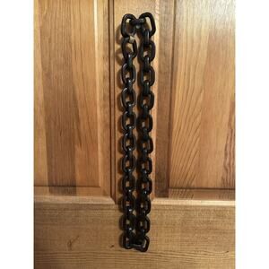Ralph Lauren Dark Brown Stacked Leather Chain Necklace